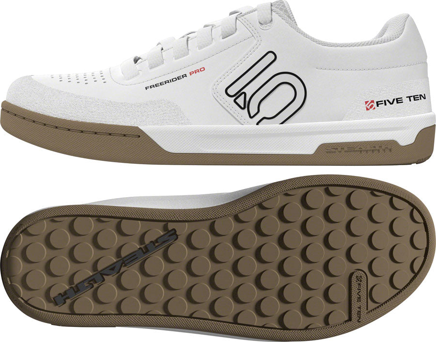 Five Ten Freerider Pro Flat Shoes - Men's FTWR White/Core Black/Red 6