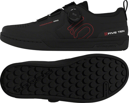 Five Ten Freerider Pro BOA Flat Shoes - Men's Core Black/Red/FTWR White 6.5