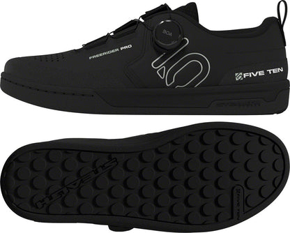 Five Ten Freerider Pro BOA Flat Shoes - Women's  Core BLK/Linen Green/FTWR White 10.5