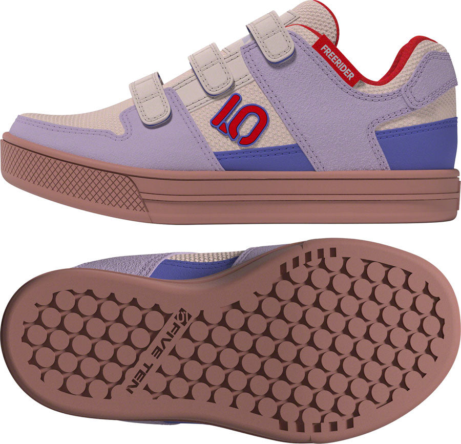 Five Ten Freerider Kid's VCS Flat Shoes - Putty Mauve/Pure Ruby/Semi Cobalt Blue 12.5K