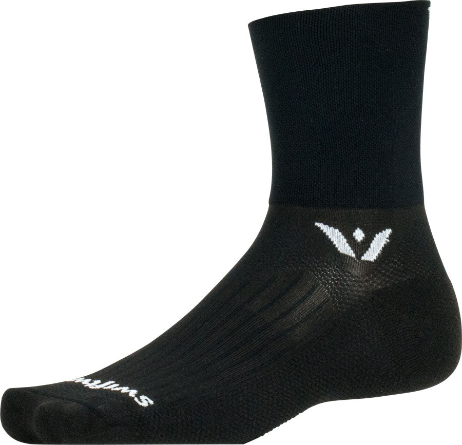 Swiftwick Aspire Quarter Crew Socks - 4" Black Small