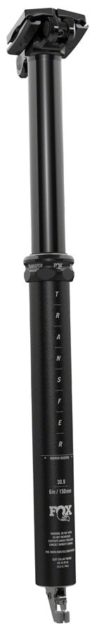 FOX Transfer Performance Series Elite Dropper Seatpost - 31.6 100 mm Internal Routing Anodized Upper