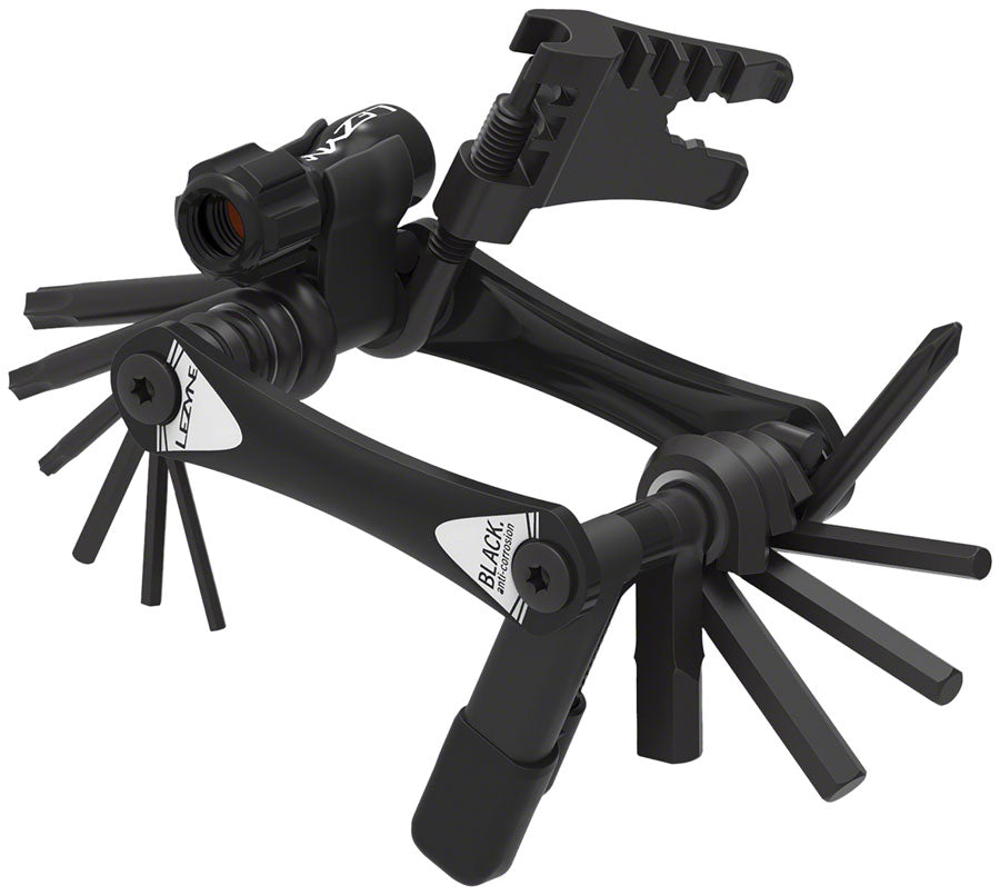 Lezyne Rap II - 20 Tubeless Multi Tool - 20 Tools With Chain Tool Tubeless Plug Kit Co2 Inflator BLK