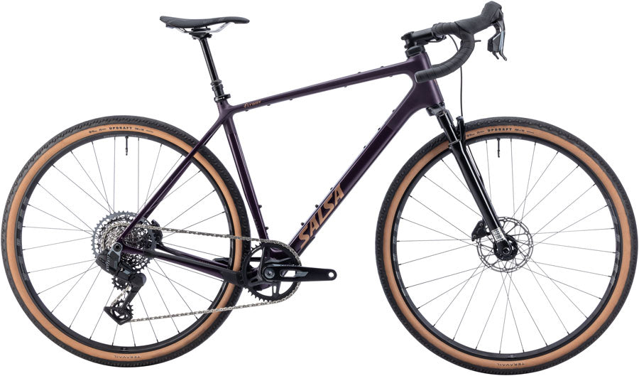 Salsa Flyway C Rival XPLR AXS 13 SUS Bike - 700c Carbon Blackberry X-Large