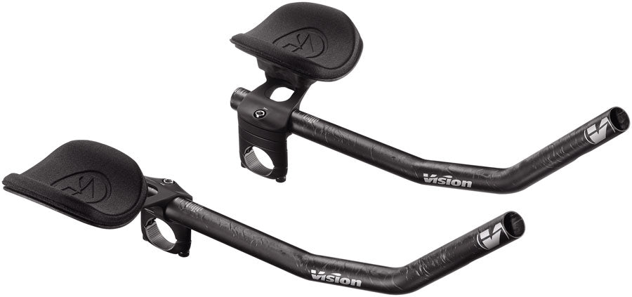 Vision TriMax Carbon Clip-ons 210–360mm Extension Range J-Bend Shape Aero Bar Add-on – Carbon