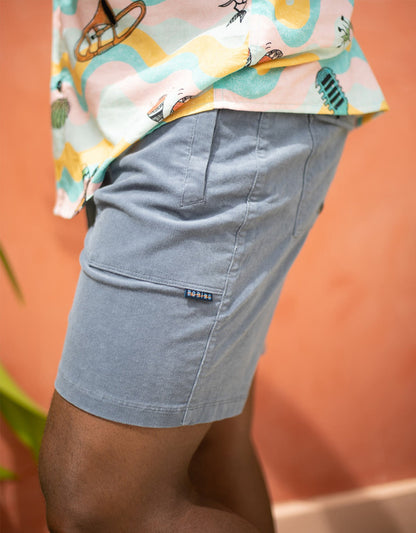 ARROYO 7" INSEAM STRETCH CORDUROY WALKSHORTS - STEEL BLUE