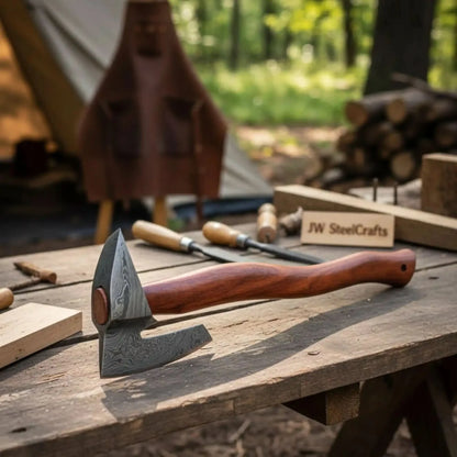 Single-Bit Angular Bearded Axe with Rear Notch
