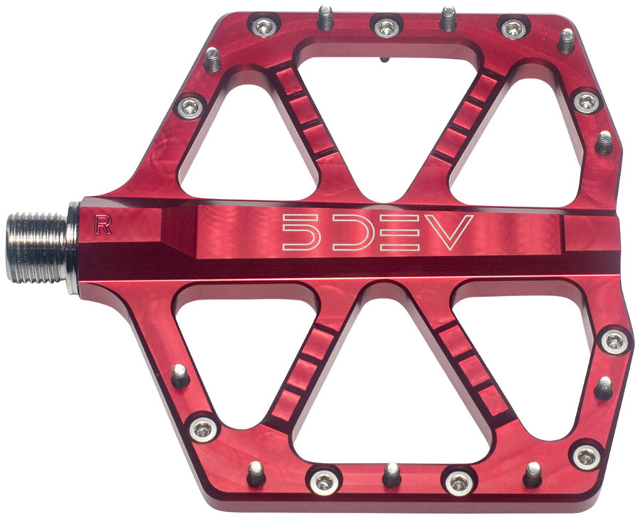 5DEV Jumpline Pedals - Platform Aluminum 9/16" Red