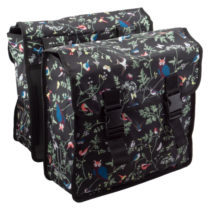 Basil Wanderlust Double Pannier Bag UBS / Straps 14.2x5.5x16.2` 2135 c.i. Charcoal Grey