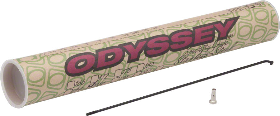 Odyssey HGS Spokes - Stainless Straight 14g 186mm BLK Box of 40 Includes Nipples