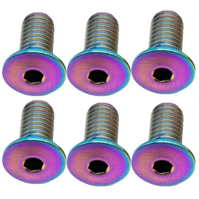 Better Bolts Titanium Water Bottle Cage Bolts10mm Rainbow 6/Coun