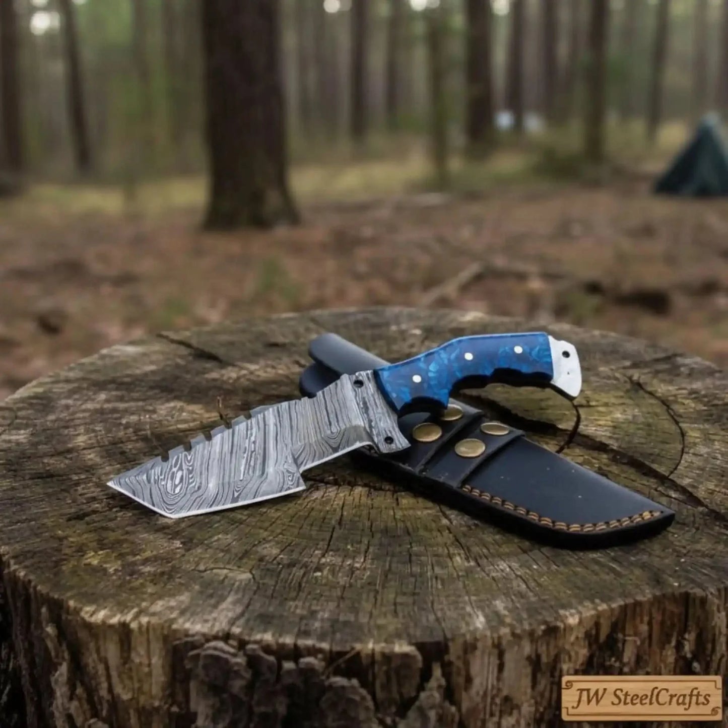 Tracker Knife Custom Handmade Damascus Steel  TRACKER knife