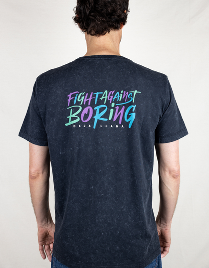 FIGHT AGAINST BORING RETRO BLACK - PRIMO GRAPHIC TEE