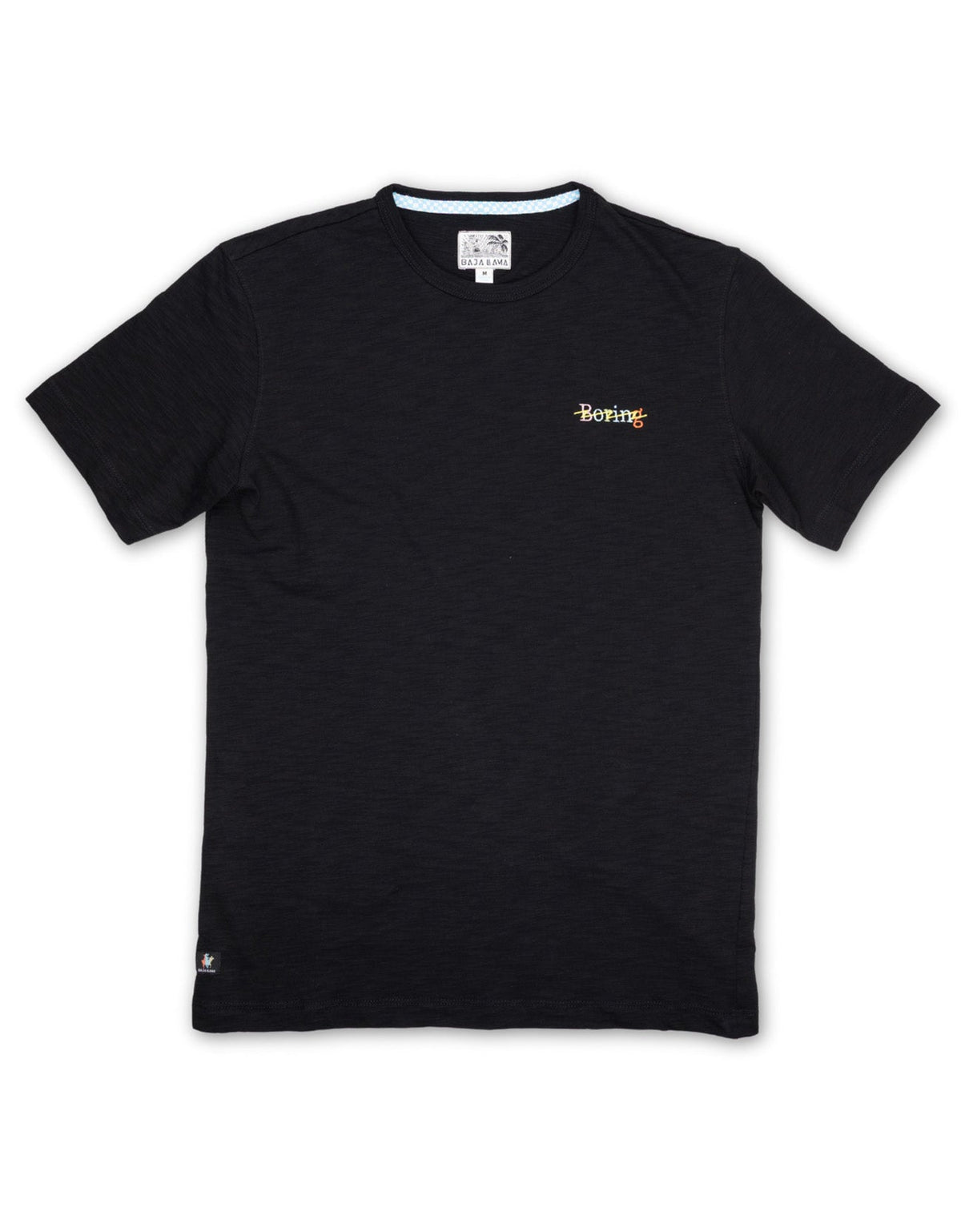 BORING EMBROIDERY - BLACK SLUB PIMA TEE