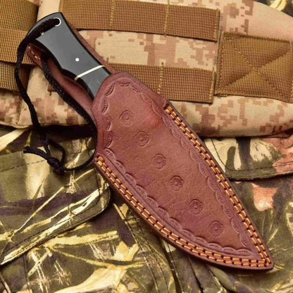 Handcrafted Stainless Steel Outdoor Knife with Black Resin Handle | JW SteelCrafts