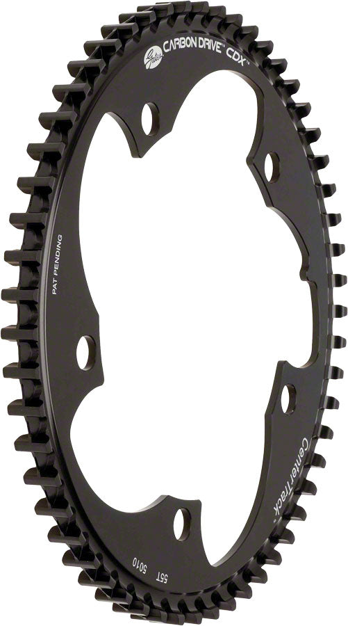 Gates Carbon Drive CDX CenterTrack Front Belt Drive Ring - 55t 5-Bolt 130mm BCD BLK