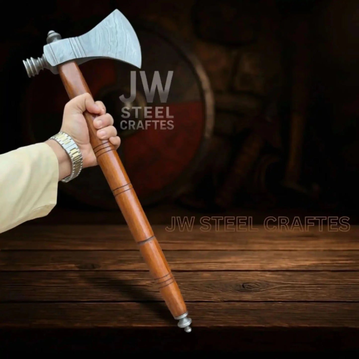 Damascus Pipe Tomahawk Hand Forged Viking Axe