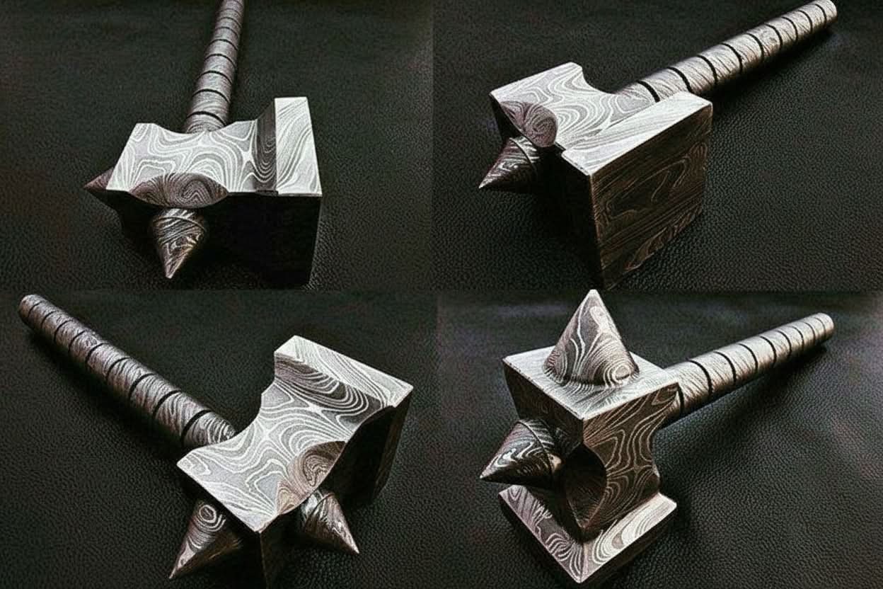 custom hand made Damascus steel hammer DK-0081