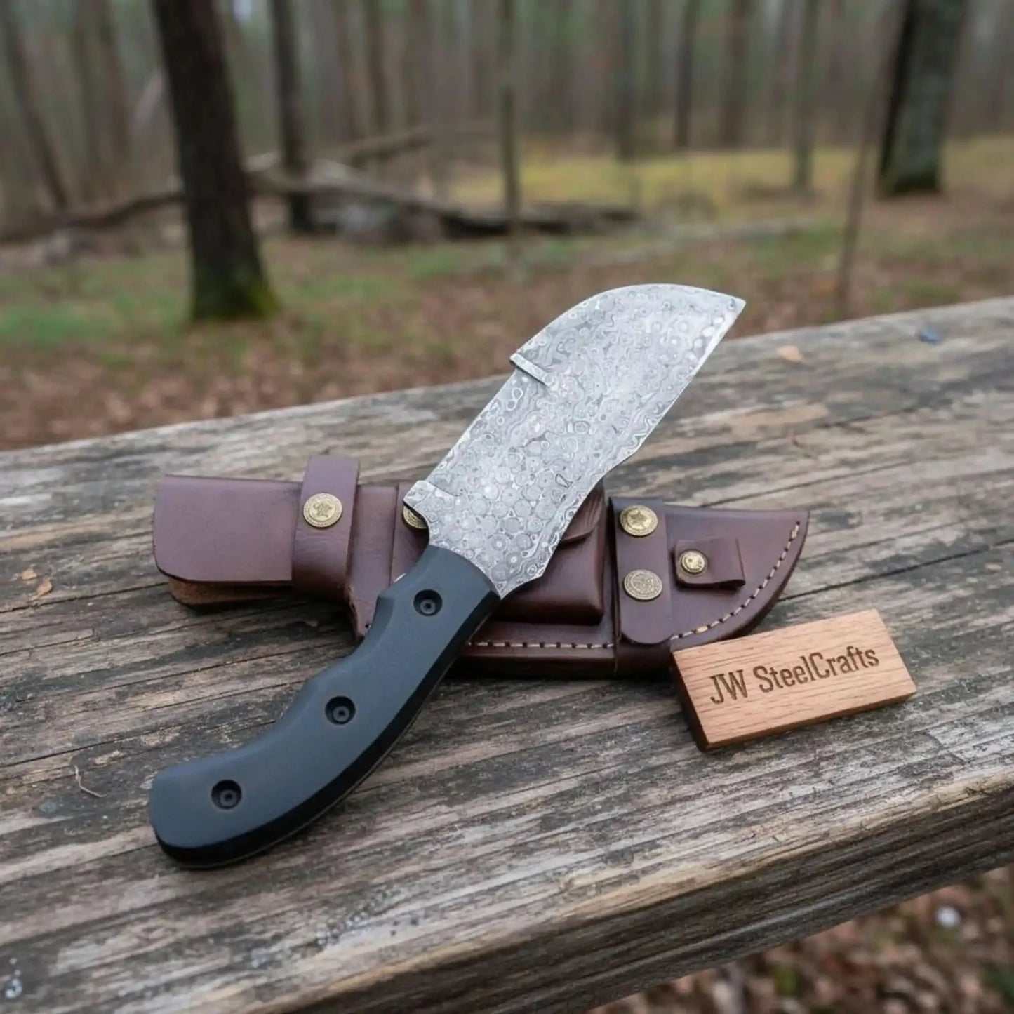 Custom Handmade - 12.Inches Beautiful Full Damascus Tracker knife