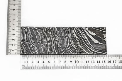 Damascus Steel Billet Bar 4mm Thick Pattern Welded Blank for Knife Making