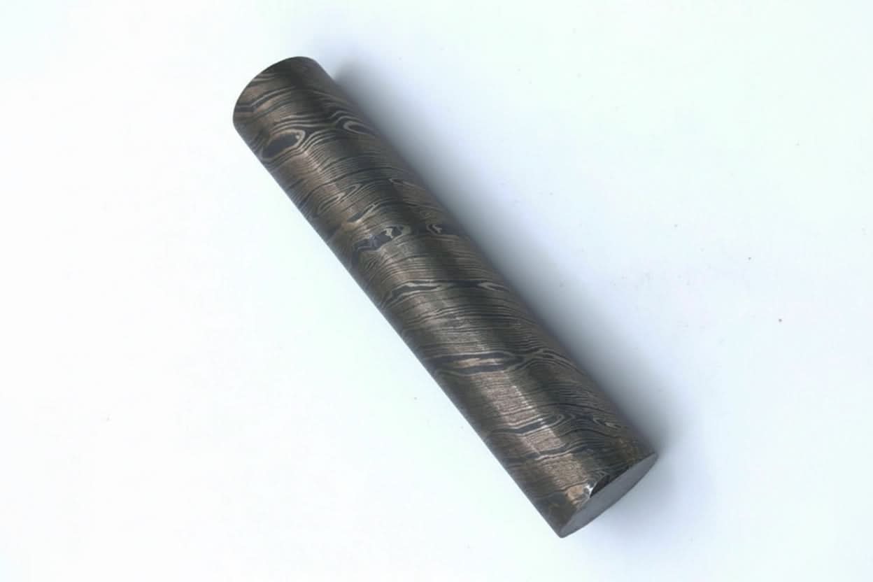25.5 mm Damascus Steel Round Rod for Rings Pens Buckles