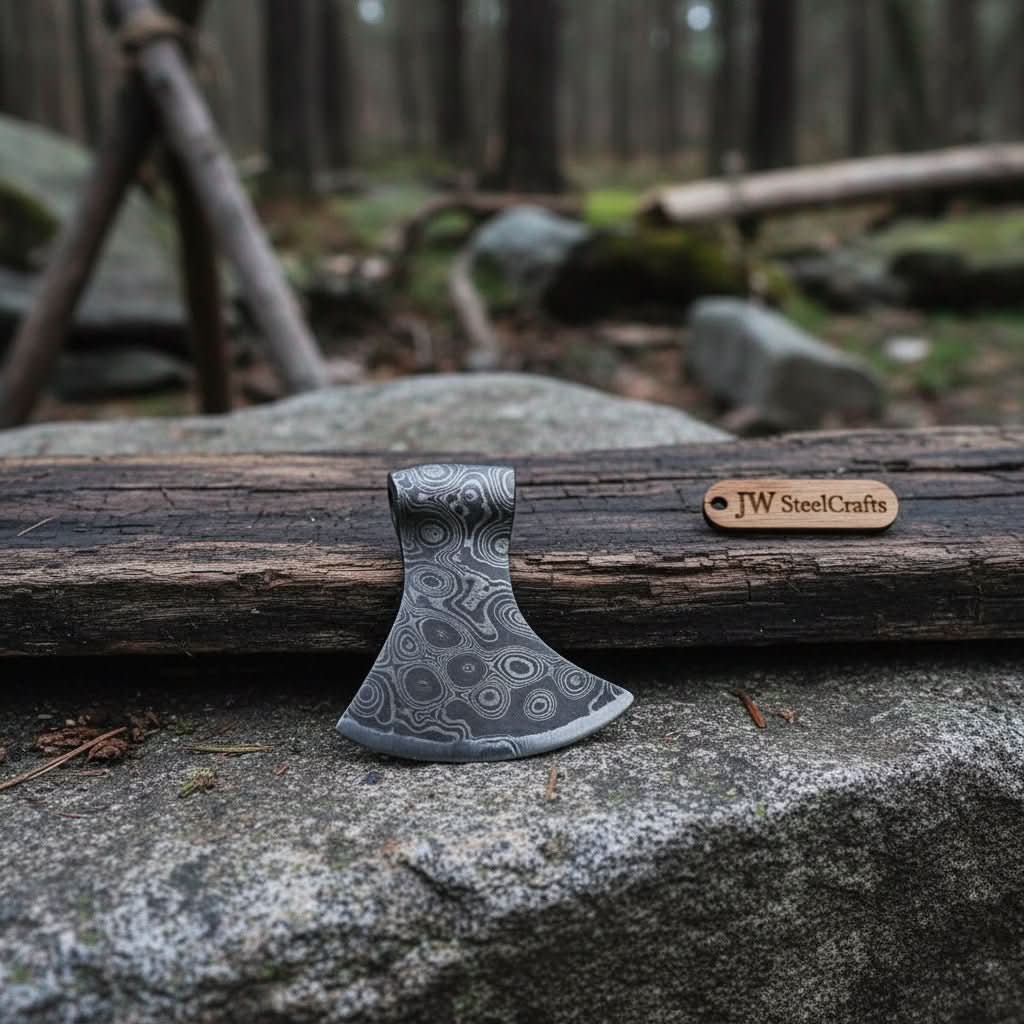 Custom Handmade Damascus Steel Viking Axe Pendant / Perfect gift DE-0011