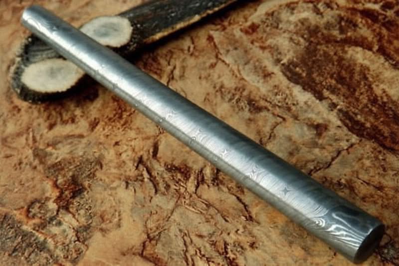 8 Inch Handmade Damascus Steel Round Rod for Rings Guards and Jewelry Making 30 mm