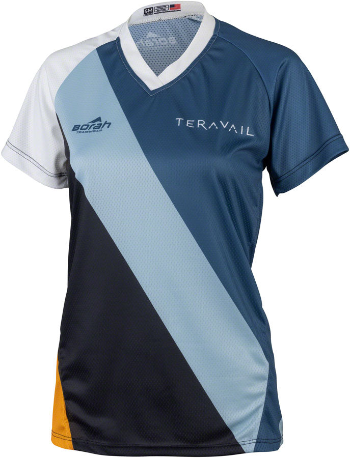 Teravail Waypoint Women's MTB Jersey - White Blue Lite Blue Black Gold Large