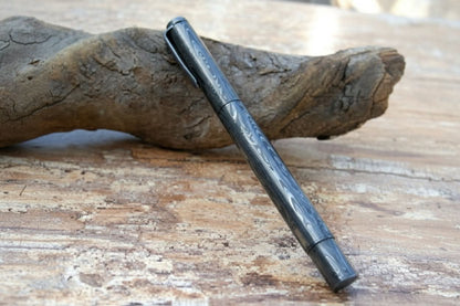Damascus Knife Handmade - 05'' Damascus steel pen Parker ink filler DE-0081