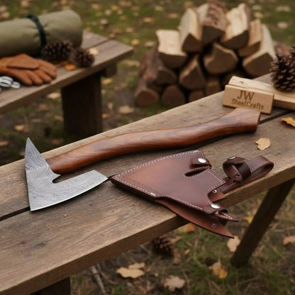 Single-Bit Angular Bearded Axe with Rear Notch