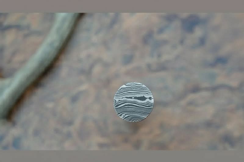 Damascus Steel Rod for Ring Making 6 Inch Round Damascus Bar Handmade Pattern Steel