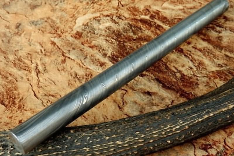 8 Inch Handmade Damascus Steel Round Rod for Rings Guards and Jewelry Making 30 mm