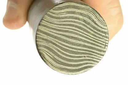 10.5 Inch Twisted Damascus Steel Round Bar 30 mm Billet for Ring and Guard Making