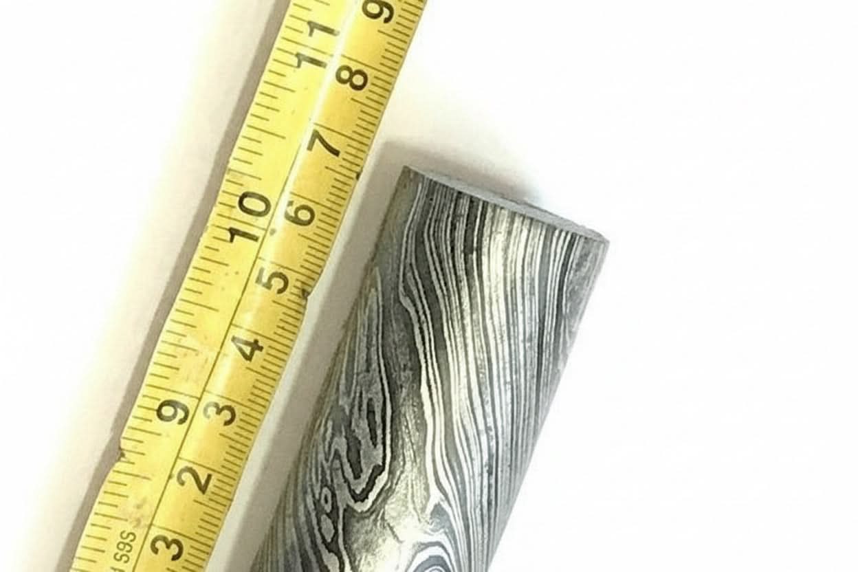 10.5 Inch Twisted Damascus Steel Round Bar 30 mm Billet for Ring and Guard Making