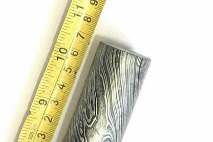 10.5 Inch Twisted Damascus Steel Round Bar 30 mm Billet for Ring and Guard Making