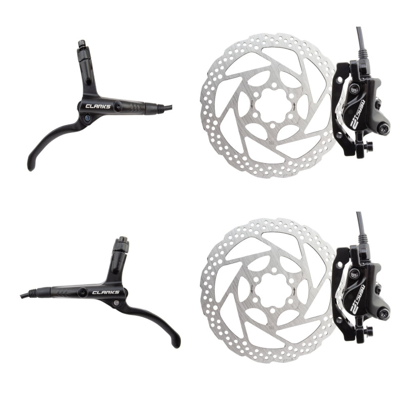 Clarks React 2 Hydraulic Disc Brake Kit Pair disc brake Black