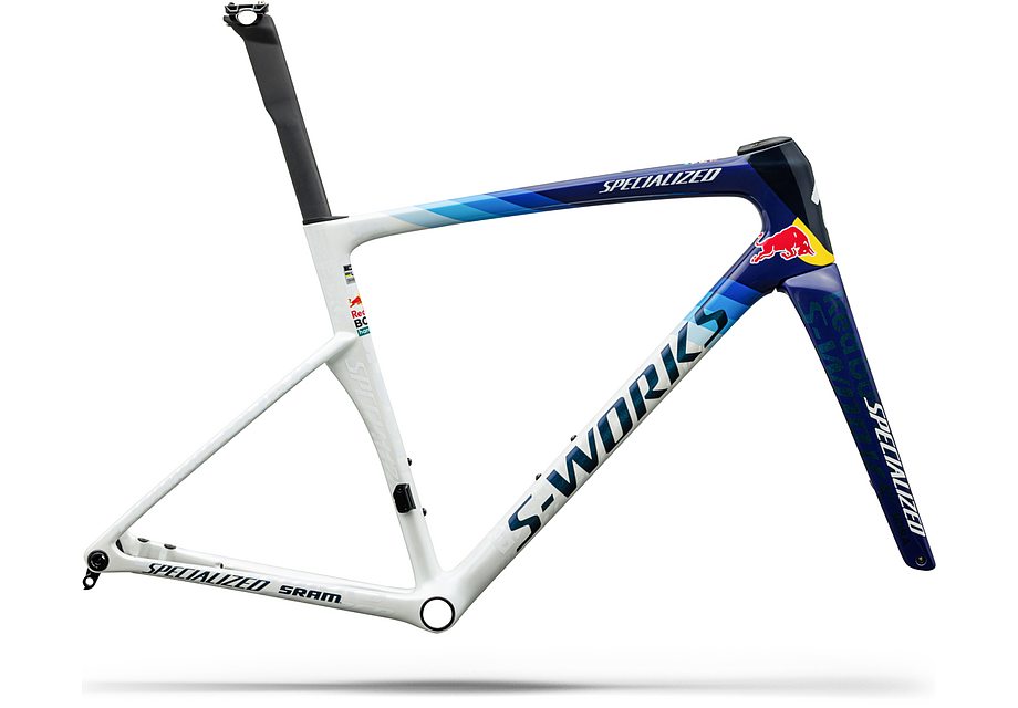 Specialized Tarmac Sl9 S-Works Frmset Team Replica Rb Gloss Metallic White Silver / Deep Blue 44