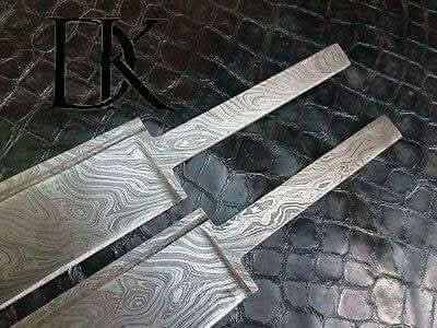 DK-0030 Lot of 2 Custom Handmade Damascus Steel Seax knife Blank Blades/ Knife making