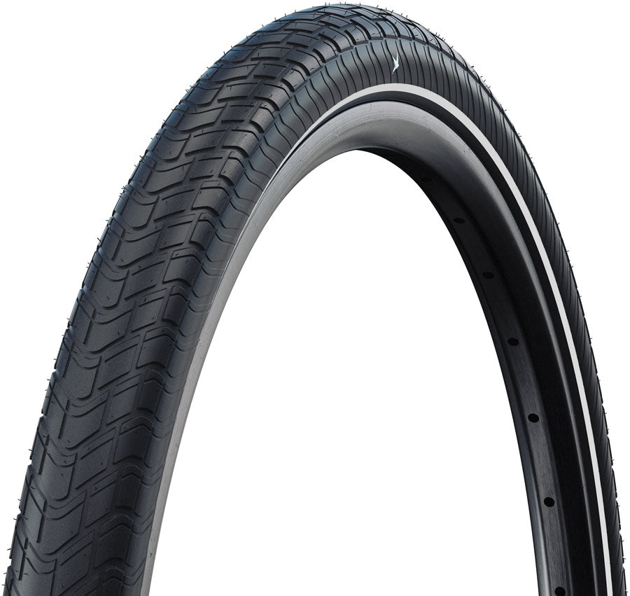 Schwalbe Motion Big Apple Tire - 650b x 55 / 27.5 x 2.15 Clincher Wire BLK/Reflex Standard RaceGuard Addix Green E-25