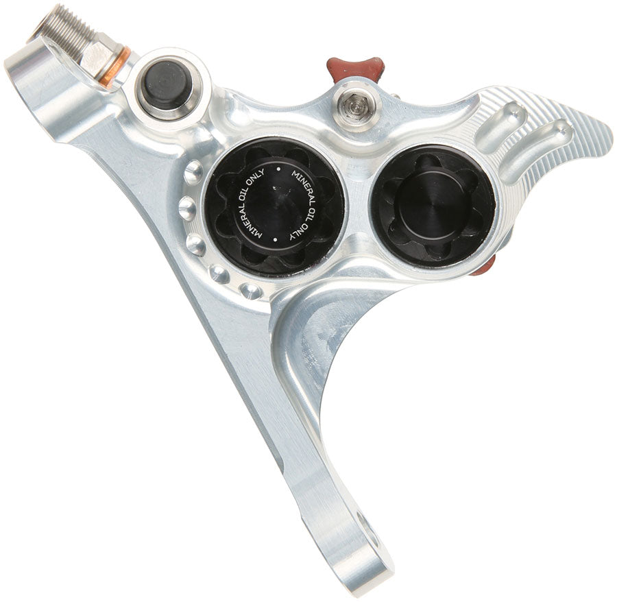 Hope RX4+ SL Disc Brake Caliper - Front Flat Mount Direct +20mm Mineral Oil Type Silver