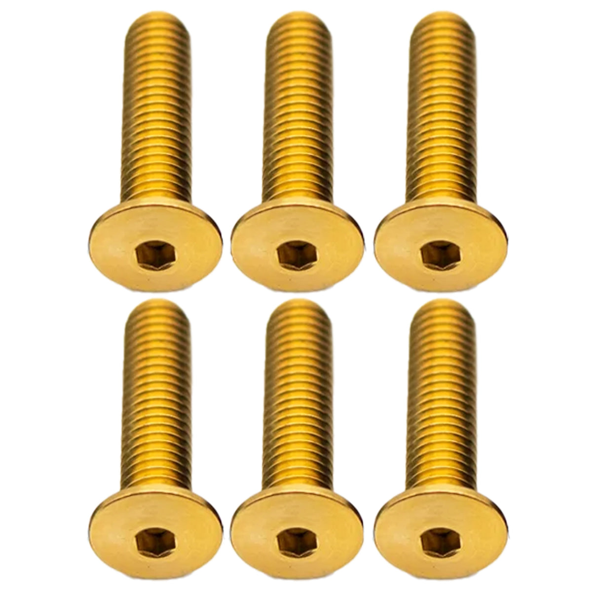 Better Bolts Titanium Water Bottle Cage Bolts20mm Gold 6/Count