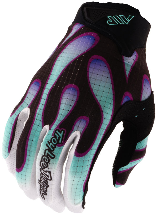 Troy Lee Designs Air Gloves – Overspray Black / Real Teal Medium