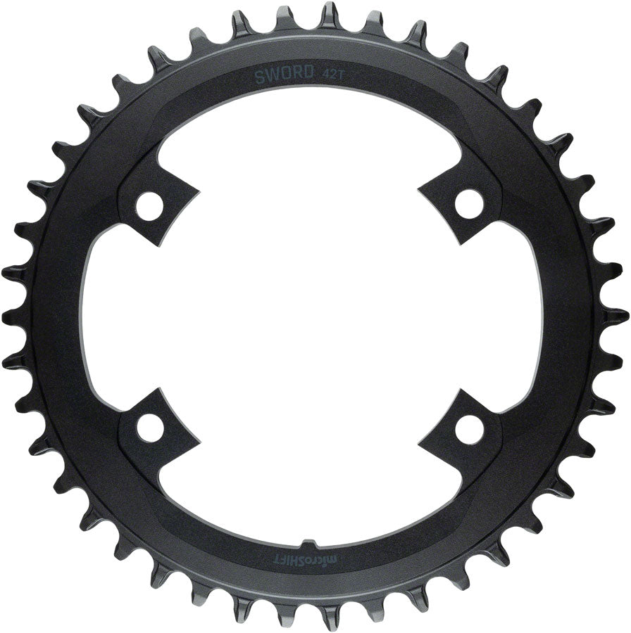 microSHIFT Sword Chainring - 42t 110 Asym BCD For 1x 9/10-Speed Black