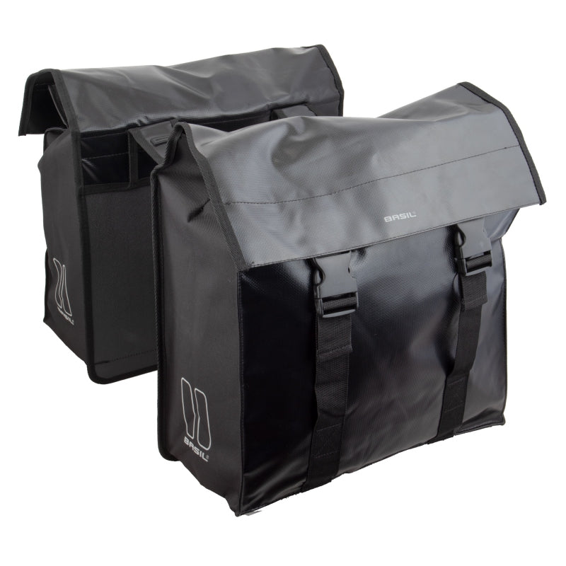 Basil Urban Load Double Pannier Bag UBS / Straps 16.2x7x18.2` 2929 c.i. Black