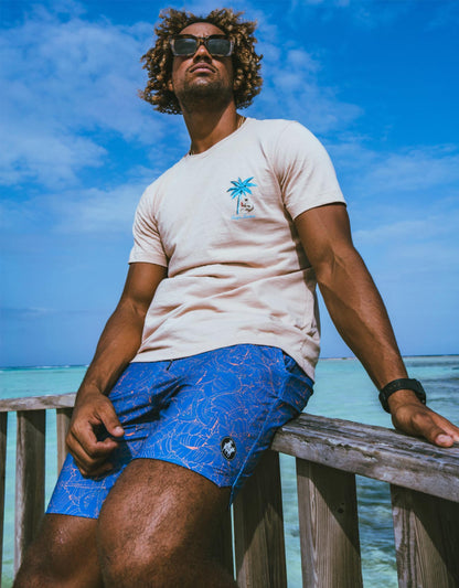 FAIR FIGHT BLUE - SHIPWRECKS 18" BOARDSHORTS
