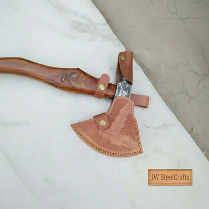 Custom Handmade 20" Damascus steel Best Bearded  Felling Hatchet Axe