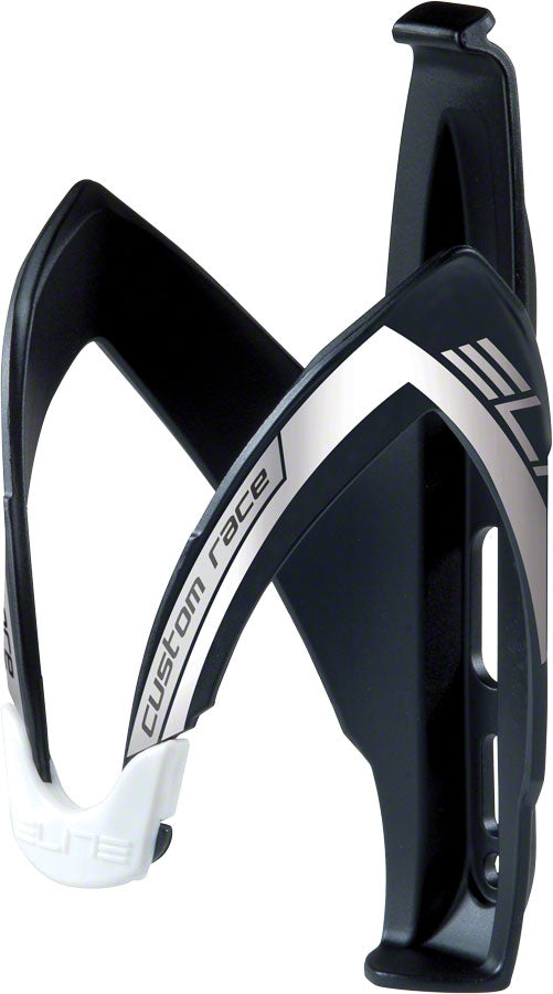 Elite Custom Race Water Bottle Cage -  Matte Black/White/Silver