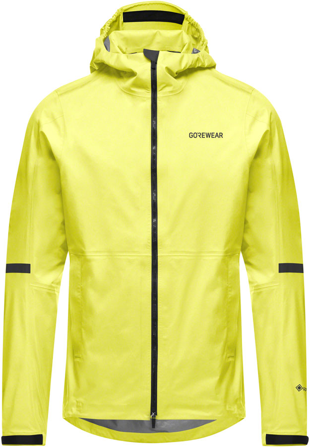 Gorewear Lupra Gore-Tex 2.0 Hooded Jacket - Black/Neon Yellow Men's Large