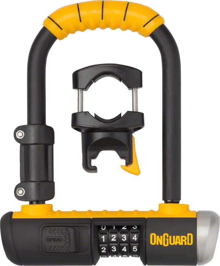 OnGuard Combo Mini U-Lock - 3.5 x 5.5" Combination Black/Yellow