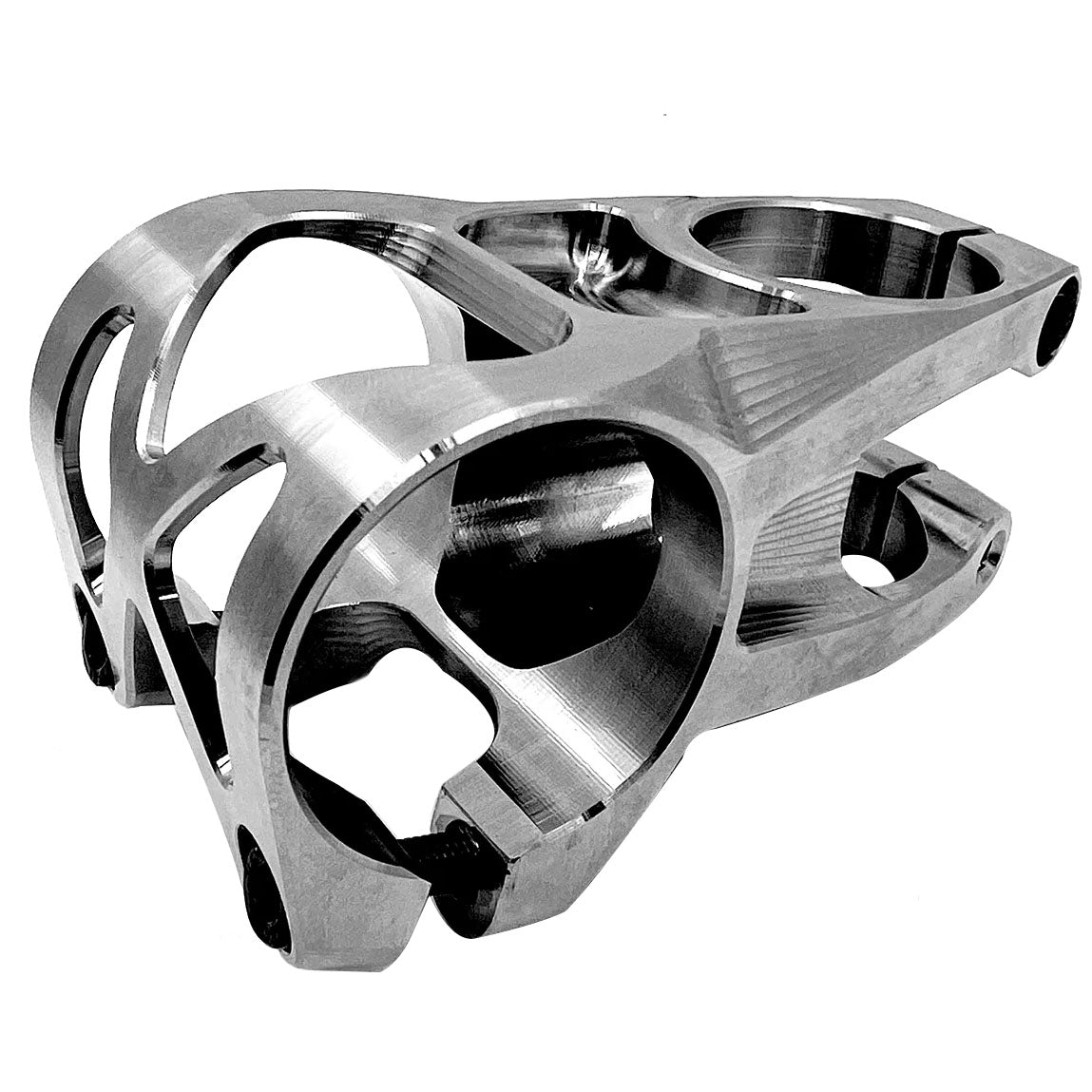 5DEV Titanium 2-Bolt Stem - 40mm 35mm Clamp 31.8 w/Included Shims 0 Degree 1-1/8" Raw Ti